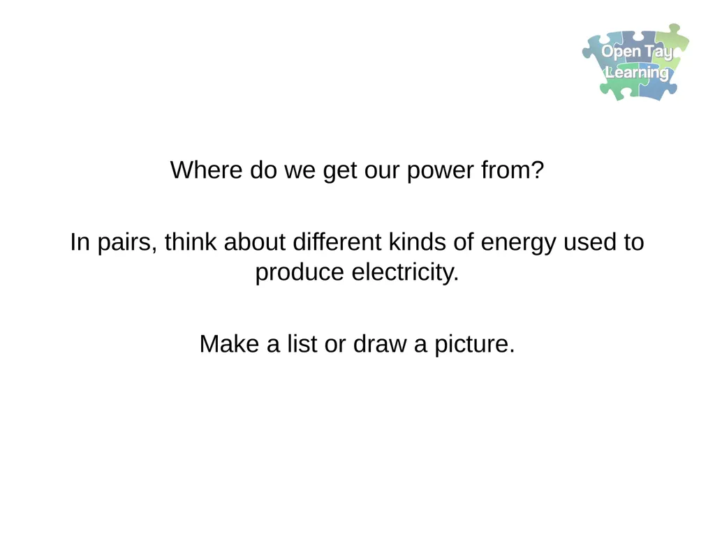 Electricity Renewable energy sources Learning - slide 6 of 18