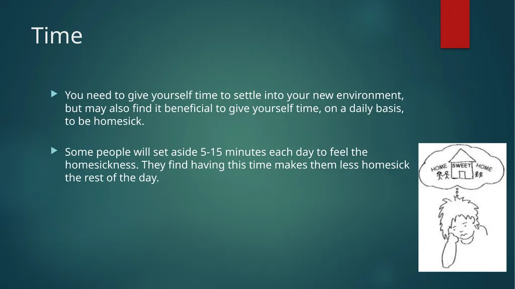 Homesickness Homesickness It can hit you as soon - slide 18 of 23