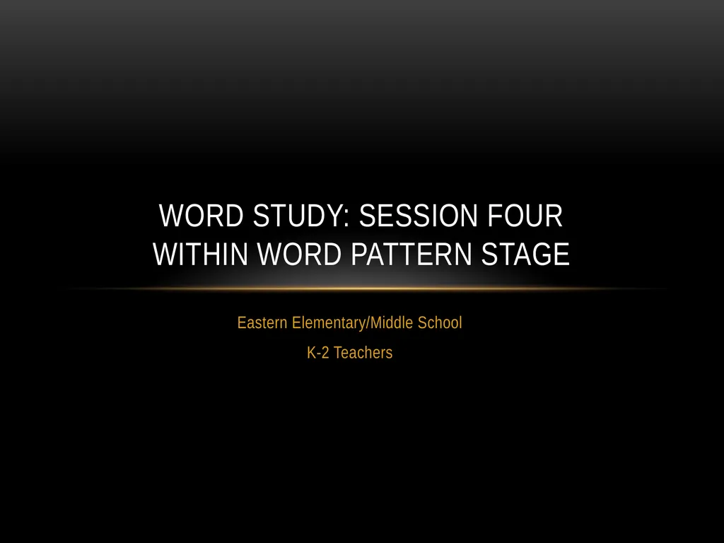 Eastern Elementary/Middle School K-2 Teachers Word - slide 1 of 24