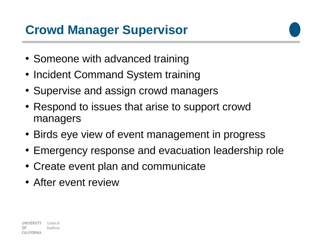 Crowd Management Tracy Stark What is a Crowd - slide 11 of 13
