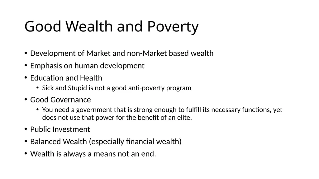 Promoting Good Wealth: CST and the link between - slide 17 of 18