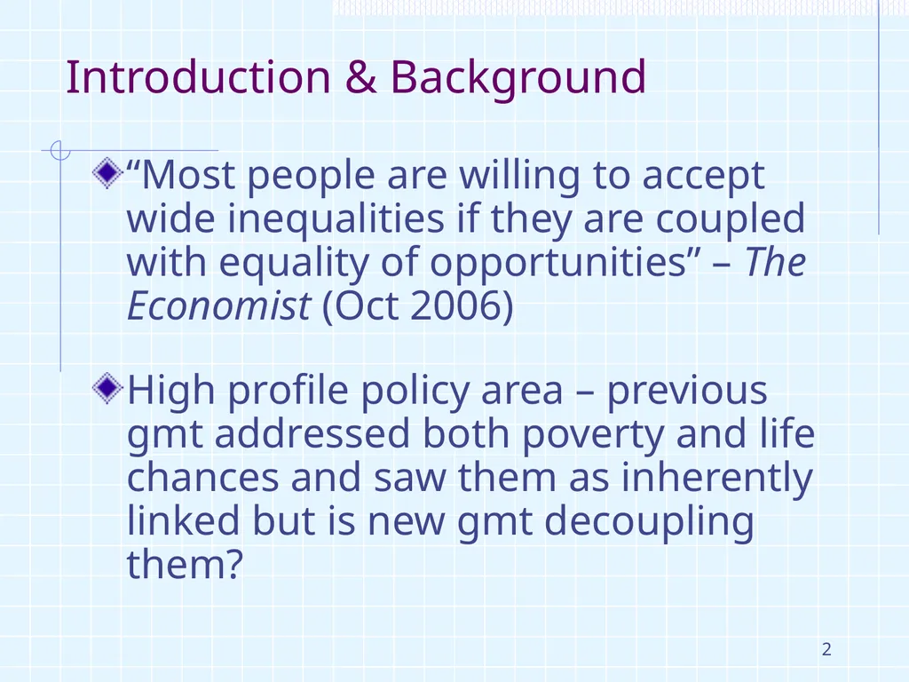 1 ‘Intergenerational Mobility in UK, life chances - slide 2 of 28