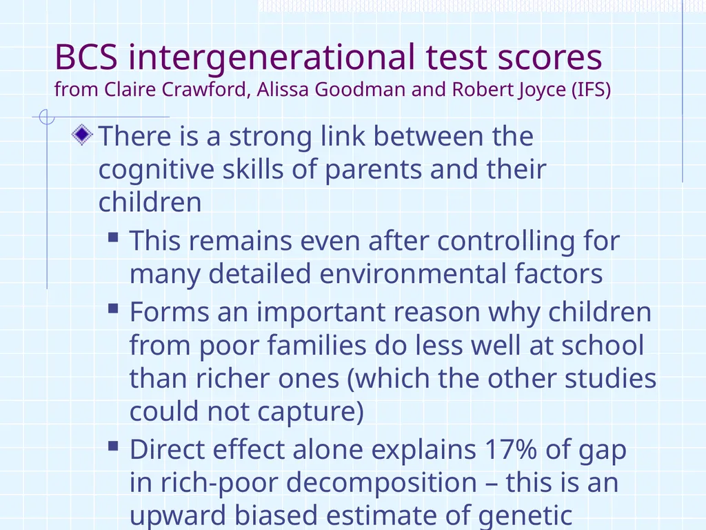 1 ‘Intergenerational Mobility in UK, life chances - slide 18 of 28