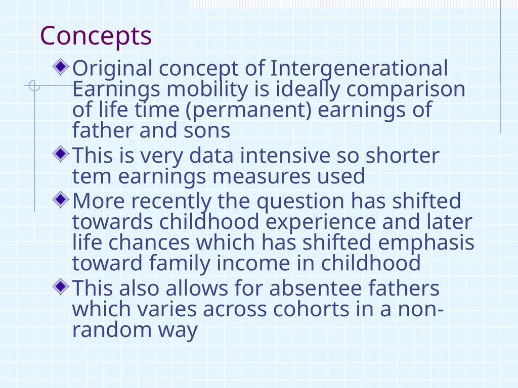 1 ‘Intergenerational Mobility in UK, life chances - slide 4 of 28