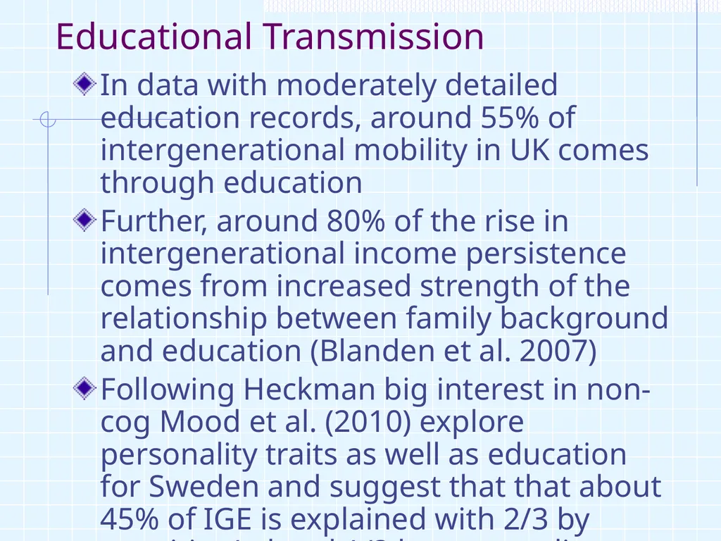 1 ‘Intergenerational Mobility in UK, life chances - slide 14 of 28