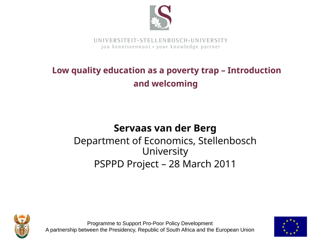Low quality education as a poverty trap – - slide 1 of 9