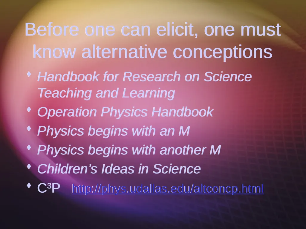 Alternative Conceptions and Concept Change Image - slide 19 of 23