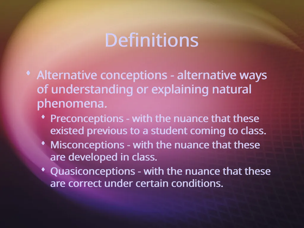 Alternative Conceptions and Concept Change Image - slide 5 of 23