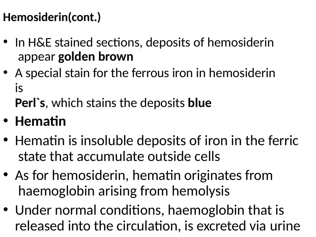 PATHOLOGICAL PIGMENTATION Lecture by Assistant - slide 10 of 23