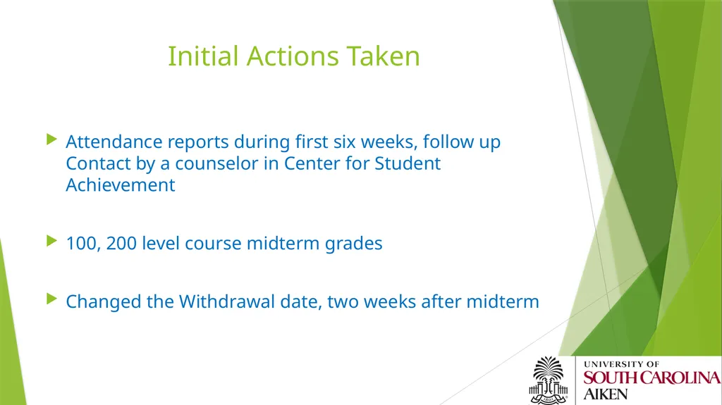 A Four-Pronged Action Plan for Retention: - slide 7 of 22