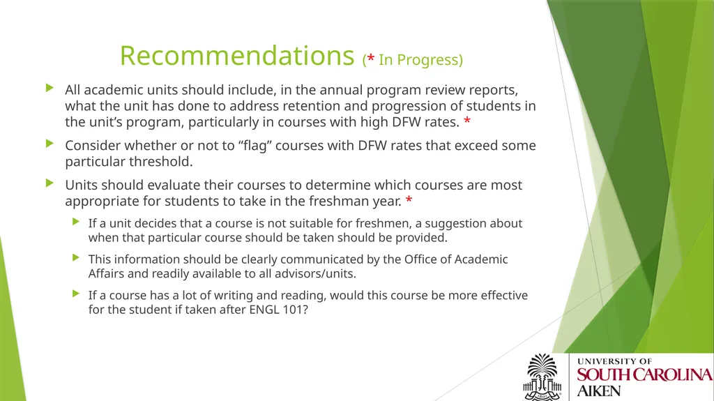 A Four-Pronged Action Plan for Retention: - slide 8 of 22