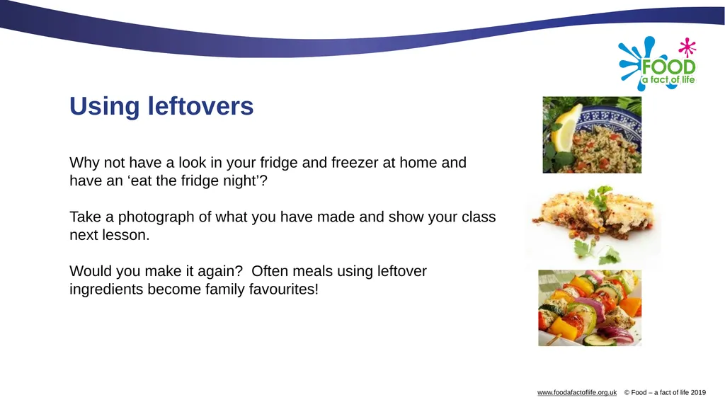 Using leftovers Using leftovers For many reasons, - slide 8 of 9