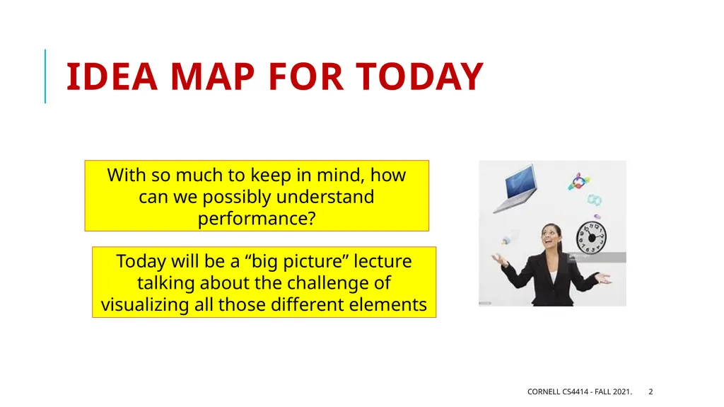 Performance: Big Picture Professor Ken Birman - slide 2 of 50