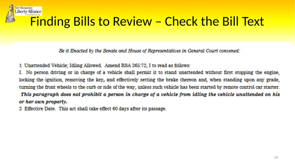 New Hampshire Liberty Alliance Bill Review - slide 19 of 51