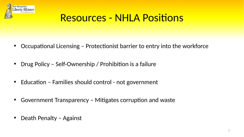 New Hampshire Liberty Alliance Bill Review - slide 7 of 51