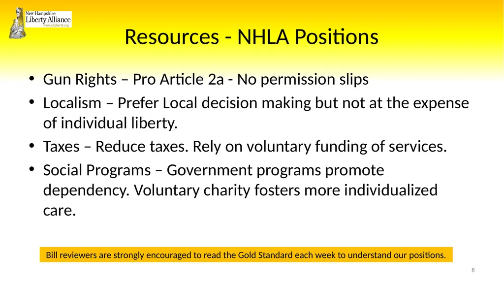 New Hampshire Liberty Alliance Bill Review - slide 8 of 51