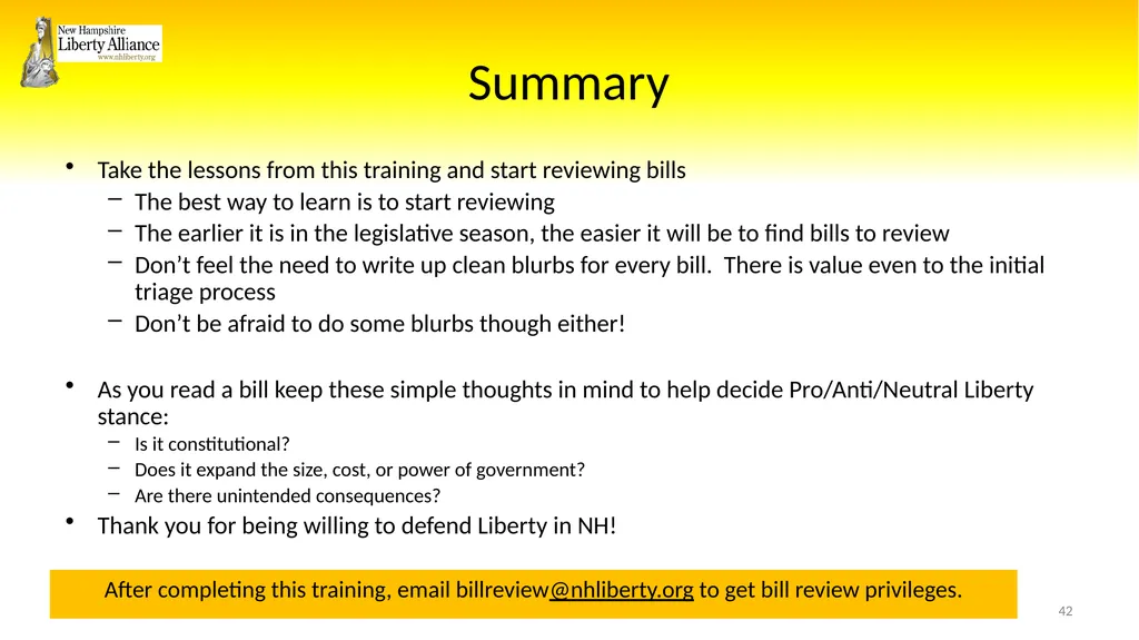 New Hampshire Liberty Alliance Bill Review - slide 42 of 51