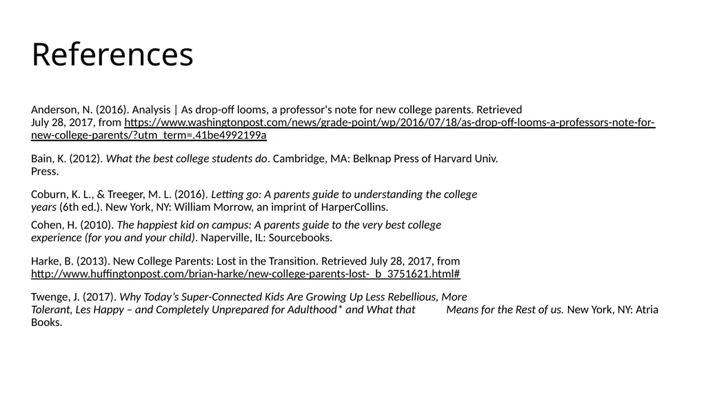 The Parent Transition Addressing the shift in - slide 27 of 28