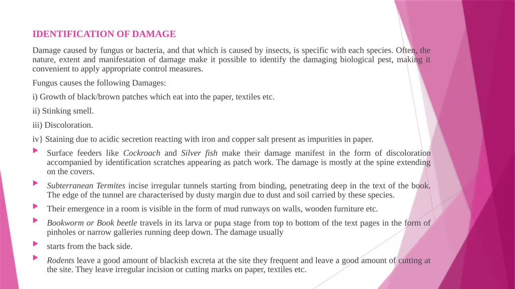 MLIS/1/CT/02 Unit 3: Hazards to Library Materials - slide 16 of 29