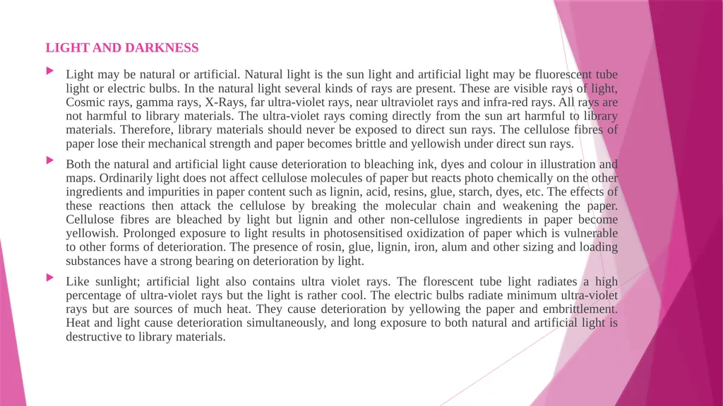MLIS/1/CT/02 Unit 3: Hazards to Library Materials - slide 4 of 29