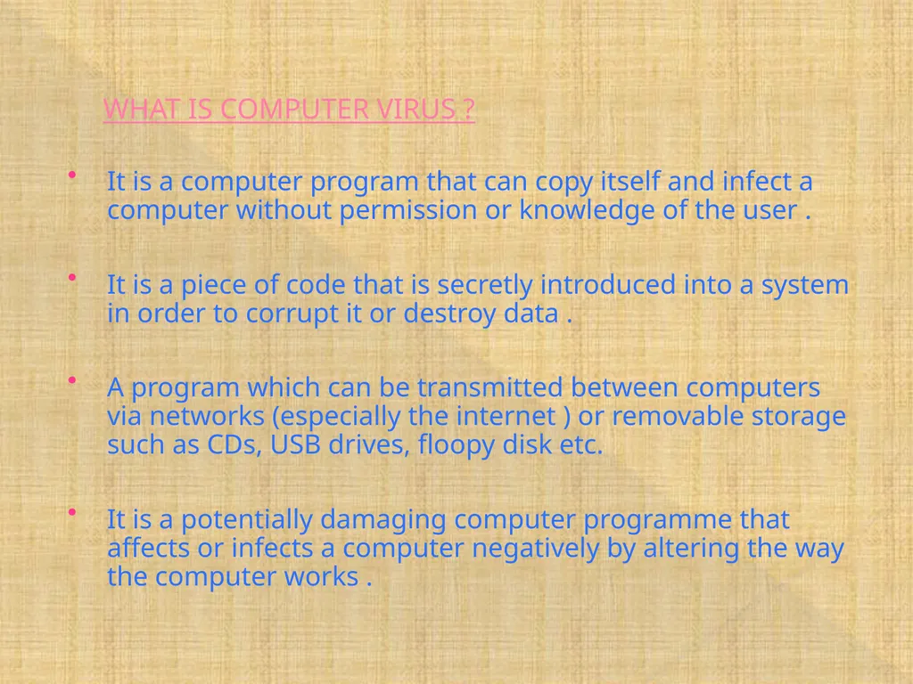 COMPUTER VIRUS PREPARED BY RAHUL SHUKLA ASHISH - slide 2 of 20