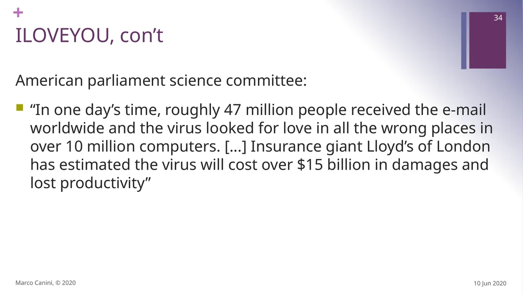 Malware CS230: COMPUTER SYSTEMS SECURITY (Summer - slide 34 of 54