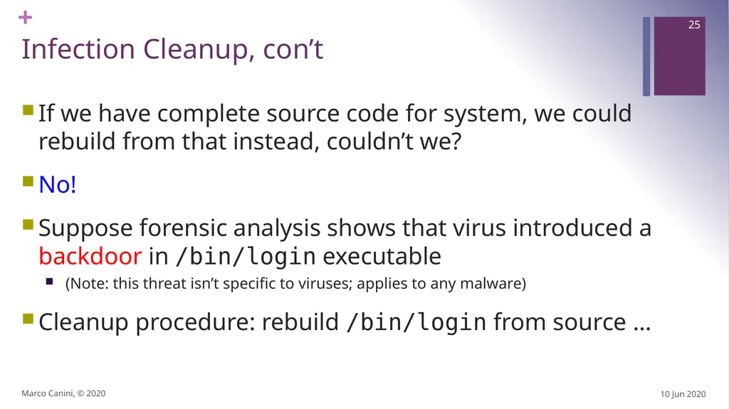 Malware CS230: COMPUTER SYSTEMS SECURITY (Summer - slide 25 of 54
