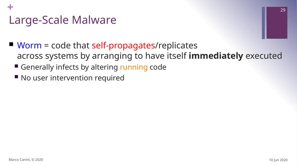 Malware CS230: COMPUTER SYSTEMS SECURITY (Summer - slide 29 of 54