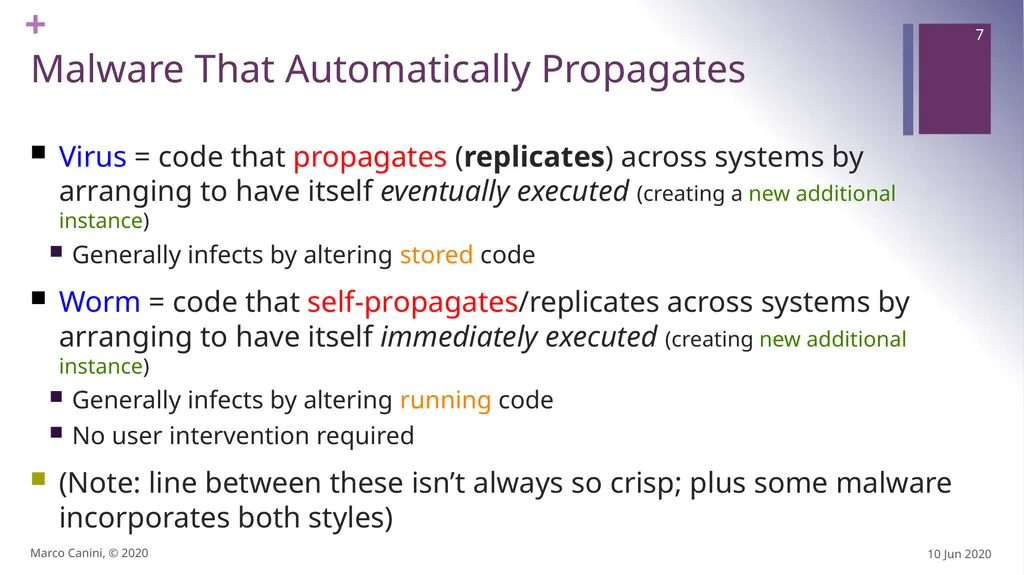 Malware CS230: COMPUTER SYSTEMS SECURITY (Summer - slide 7 of 54