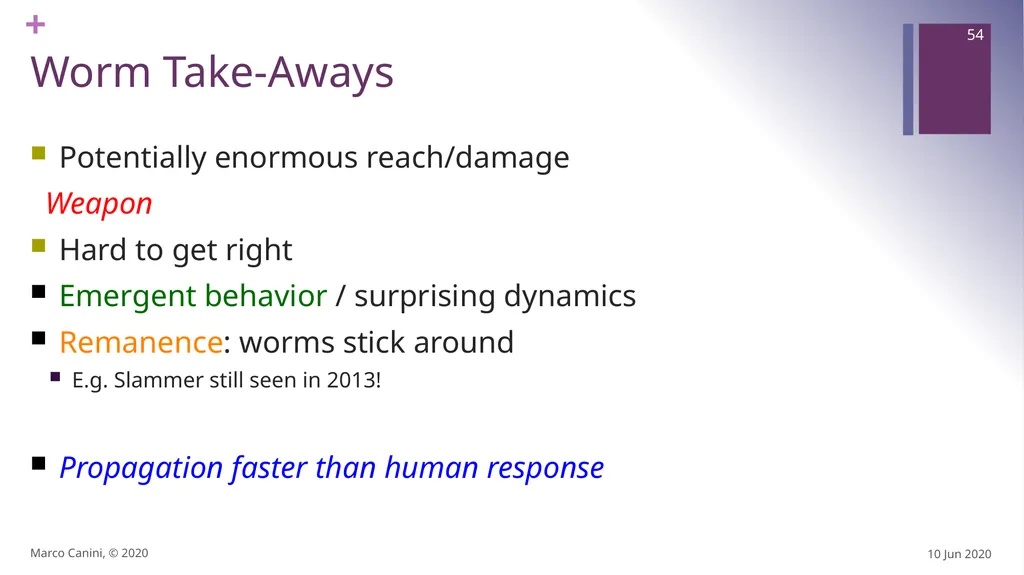 Malware CS230: COMPUTER SYSTEMS SECURITY (Summer - slide 54 of 54