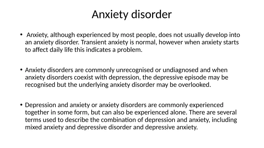 Anxiety disorder in older adults Tier 3 Anxiety - slide 2 of 17
