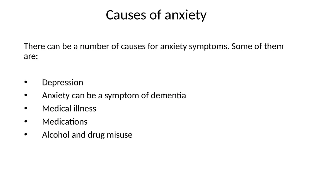 Anxiety disorder in older adults Tier 3 Anxiety - slide 8 of 17