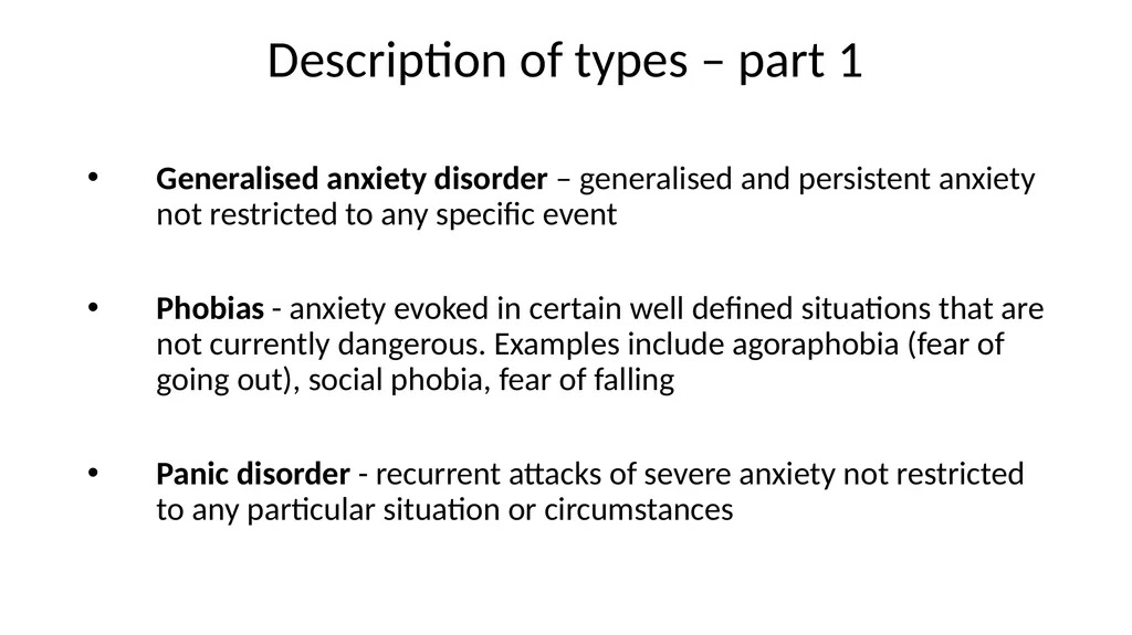 Anxiety disorder in older adults Tier 3 Anxiety - slide 6 of 17