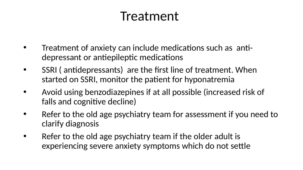 Anxiety disorder in older adults Tier 3 Anxiety - slide 15 of 17