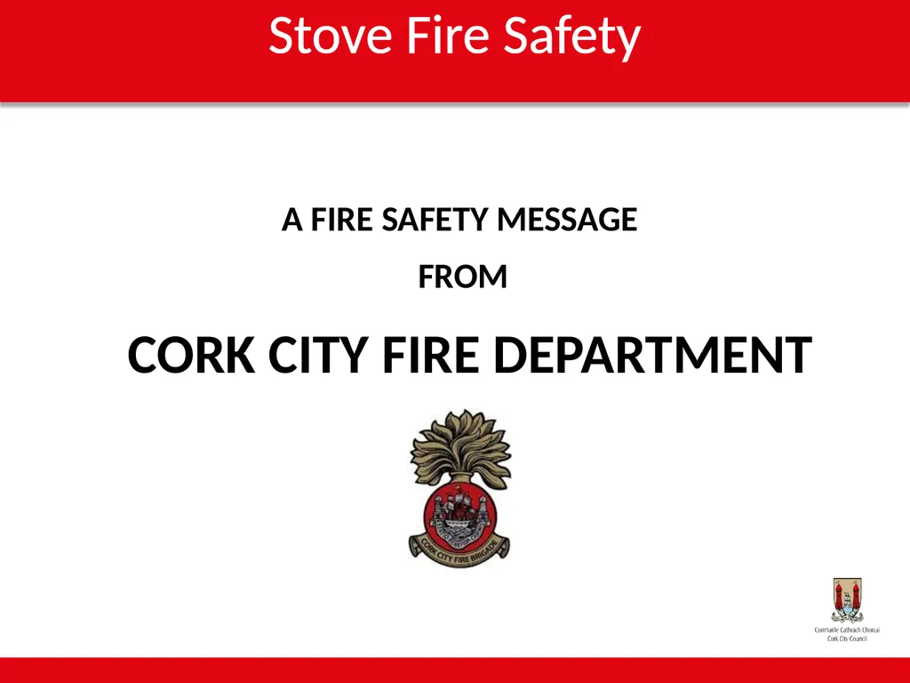 Stove Fire Safety A Fire Safety Message From Cork - slide 1 of 5
