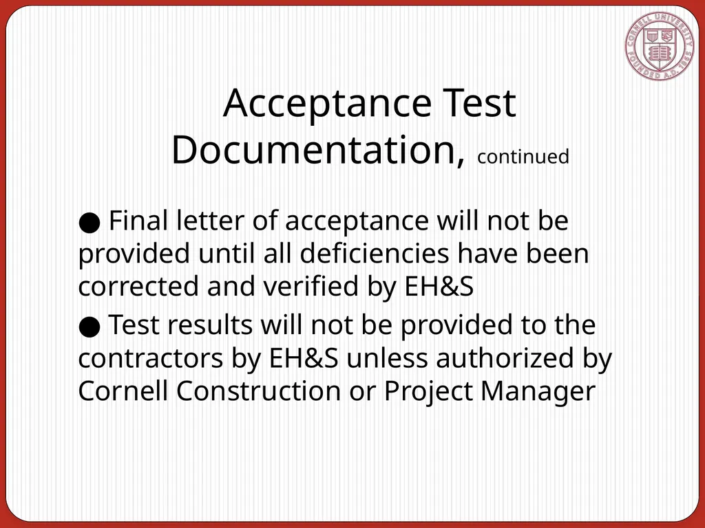 Fire Protection Systems Acceptance Requirements - slide 16 of 20