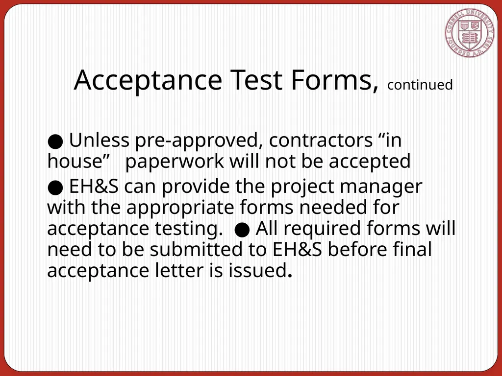 Fire Protection Systems Acceptance Requirements - slide 14 of 20