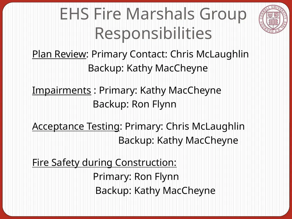 Fire Protection Systems Acceptance Requirements - slide 18 of 20