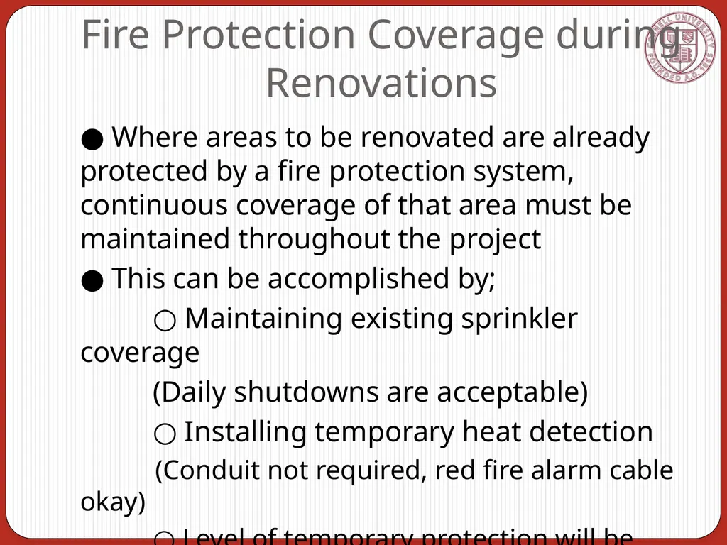 Fire Protection Systems Acceptance Requirements - slide 8 of 20
