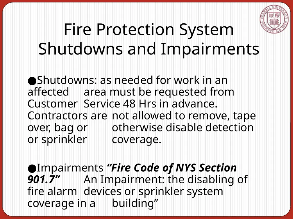 Fire Protection Systems Acceptance Requirements - slide 4 of 20