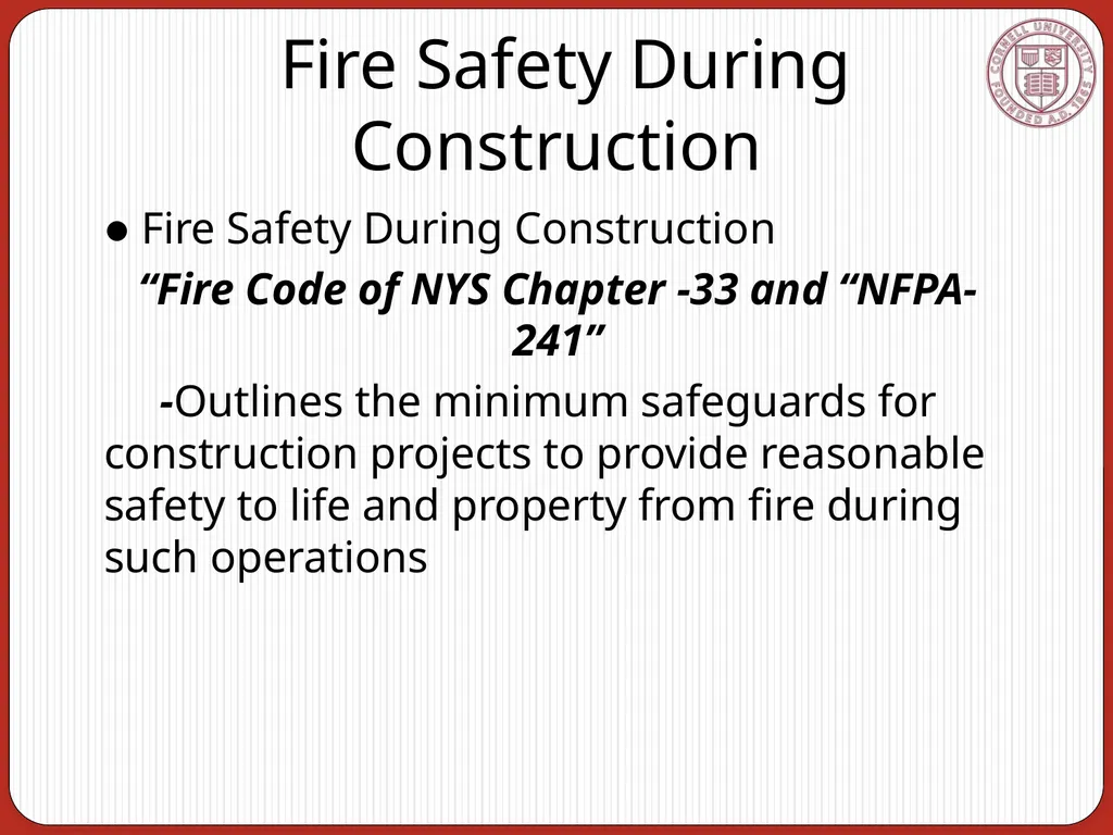 Fire Protection Systems Acceptance Requirements - slide 9 of 20