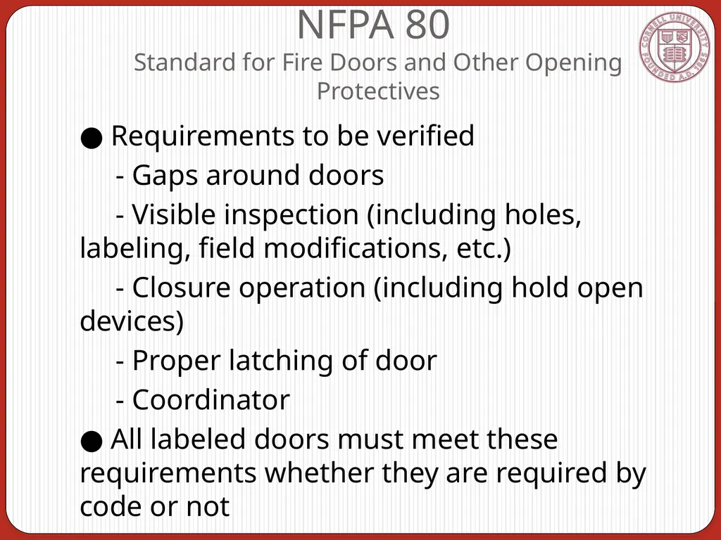 Fire Protection Systems Acceptance Requirements - slide 17 of 20