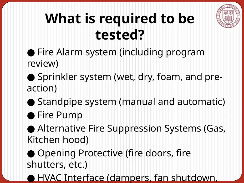 Fire Protection Systems Acceptance Requirements - slide 11 of 20