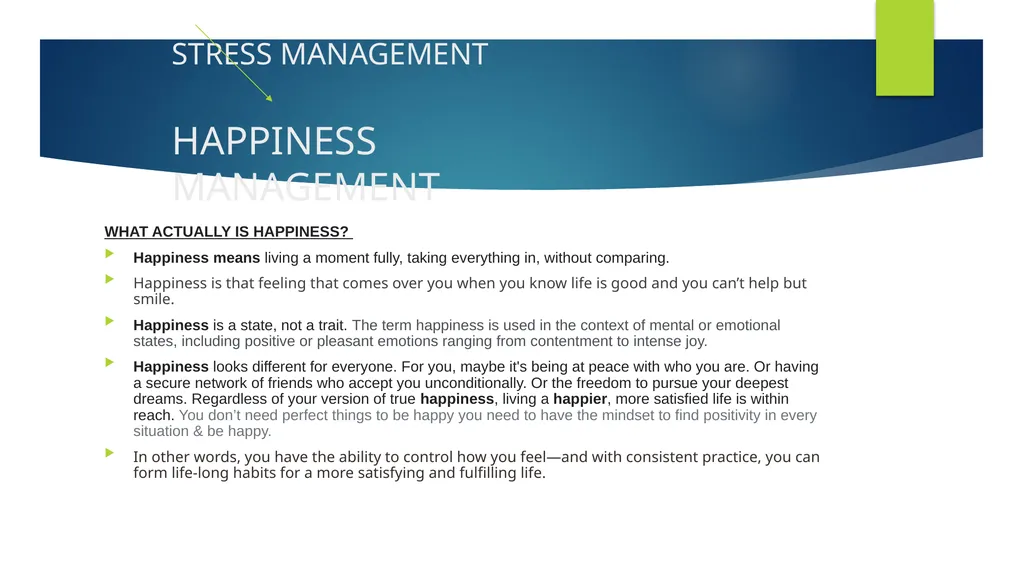 STRESS MANAGEMENT Lets make life easier ! WHAT IS - slide 4 of 6