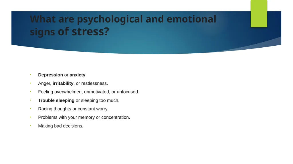 STRESS MANAGEMENT Lets make life easier ! WHAT IS - slide 3 of 6