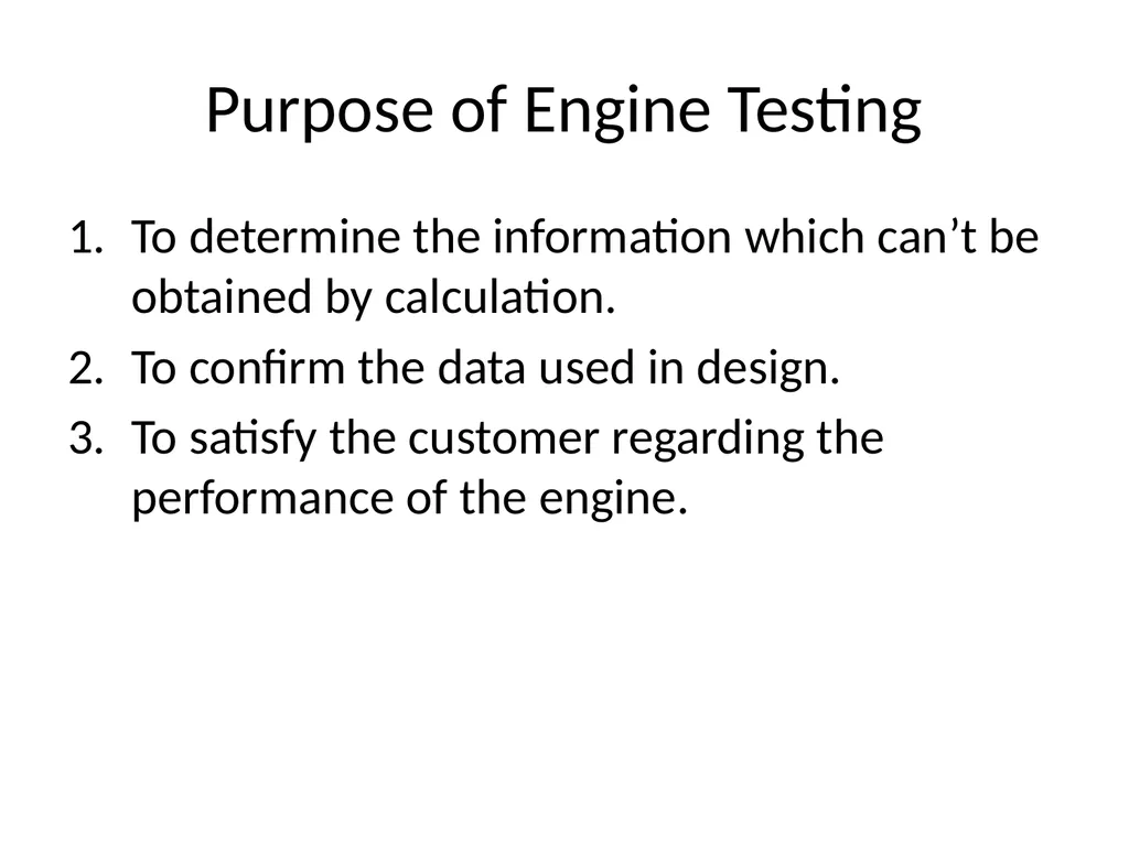 IC Engine testing Purpose of Engine Testing To - slide 7 of 40