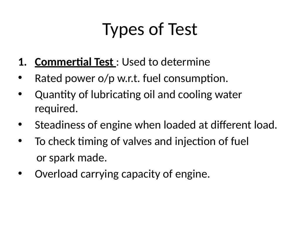 IC Engine testing Purpose of Engine Testing To - slide 3 of 40