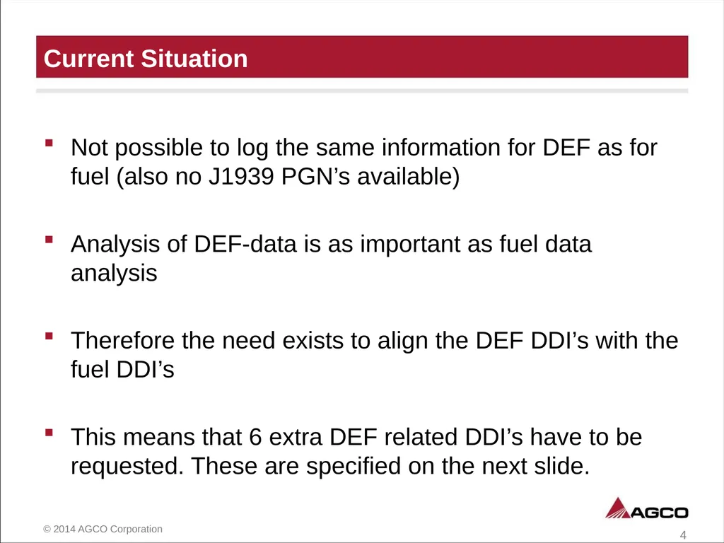 Diesel Exhaust Fluid DDI’s Request for new DEF - slide 4 of 5