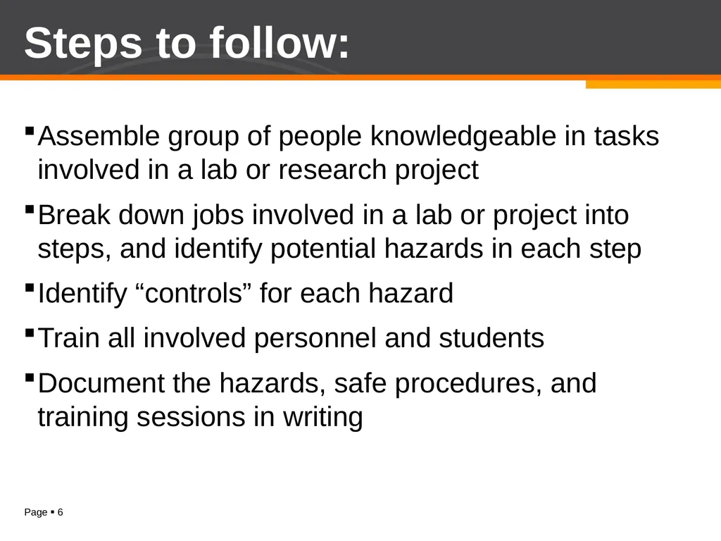 Job Hazard Analysis (JHA) Job Hazard Analysis - slide 6 of 13