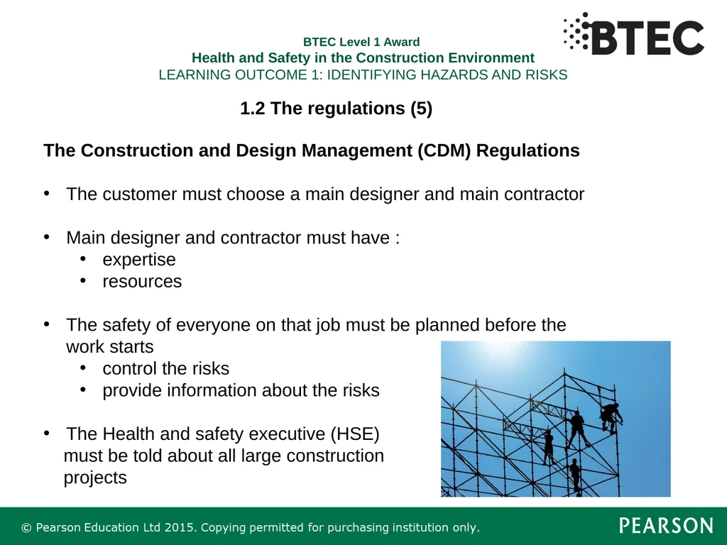 BTEC Level 1 Award Health and Safety in a - slide 12 of 22